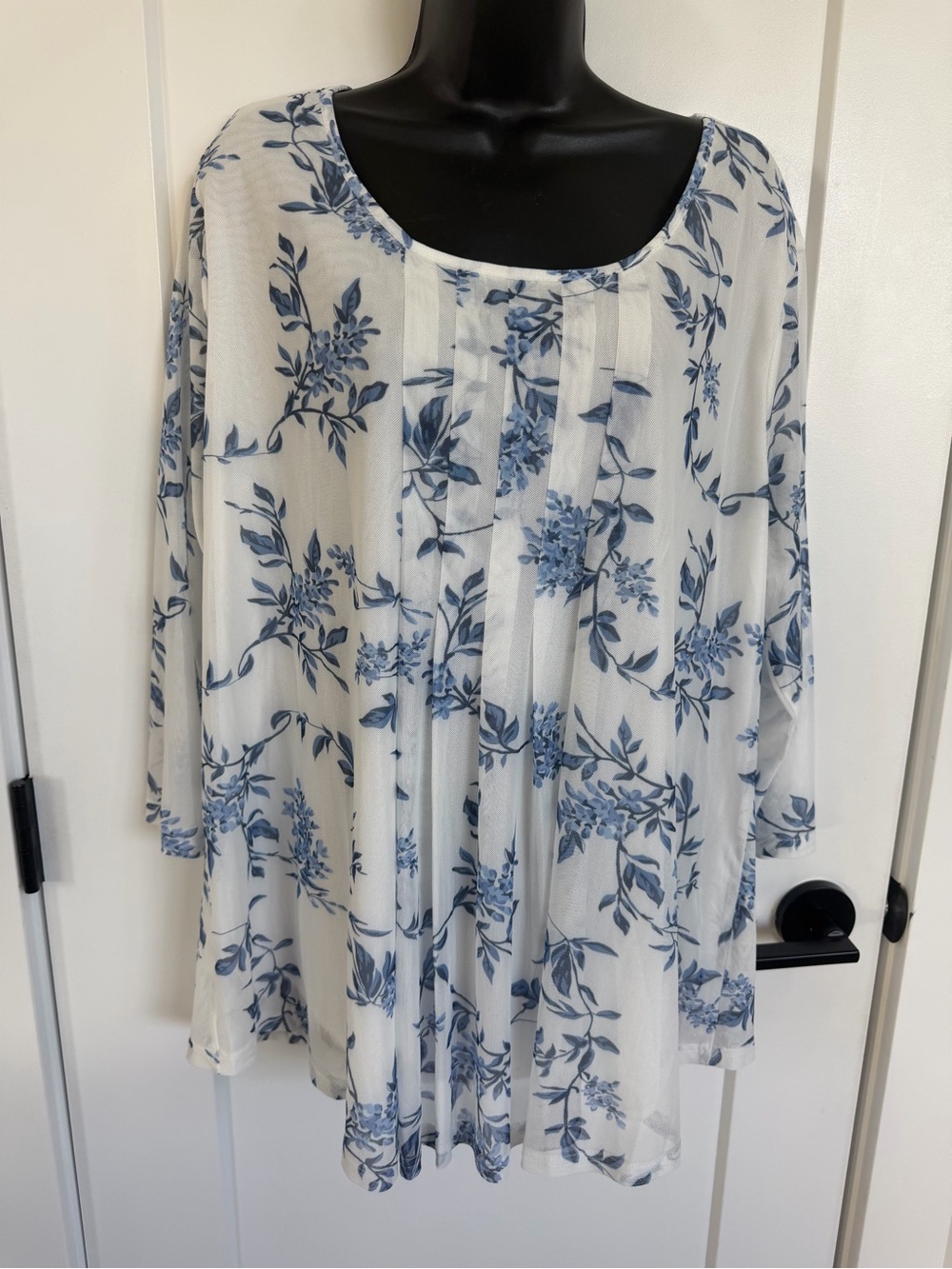 EMERY ROSE PLUS SIZE 3XL - BOHO CHIC FLORAL PLEATED TUNIC BLOUSE-breezy boho